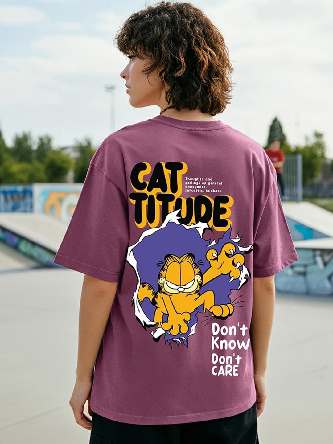 Bewakoof Official Garfield Merchandise Printed Oversized T-shirt