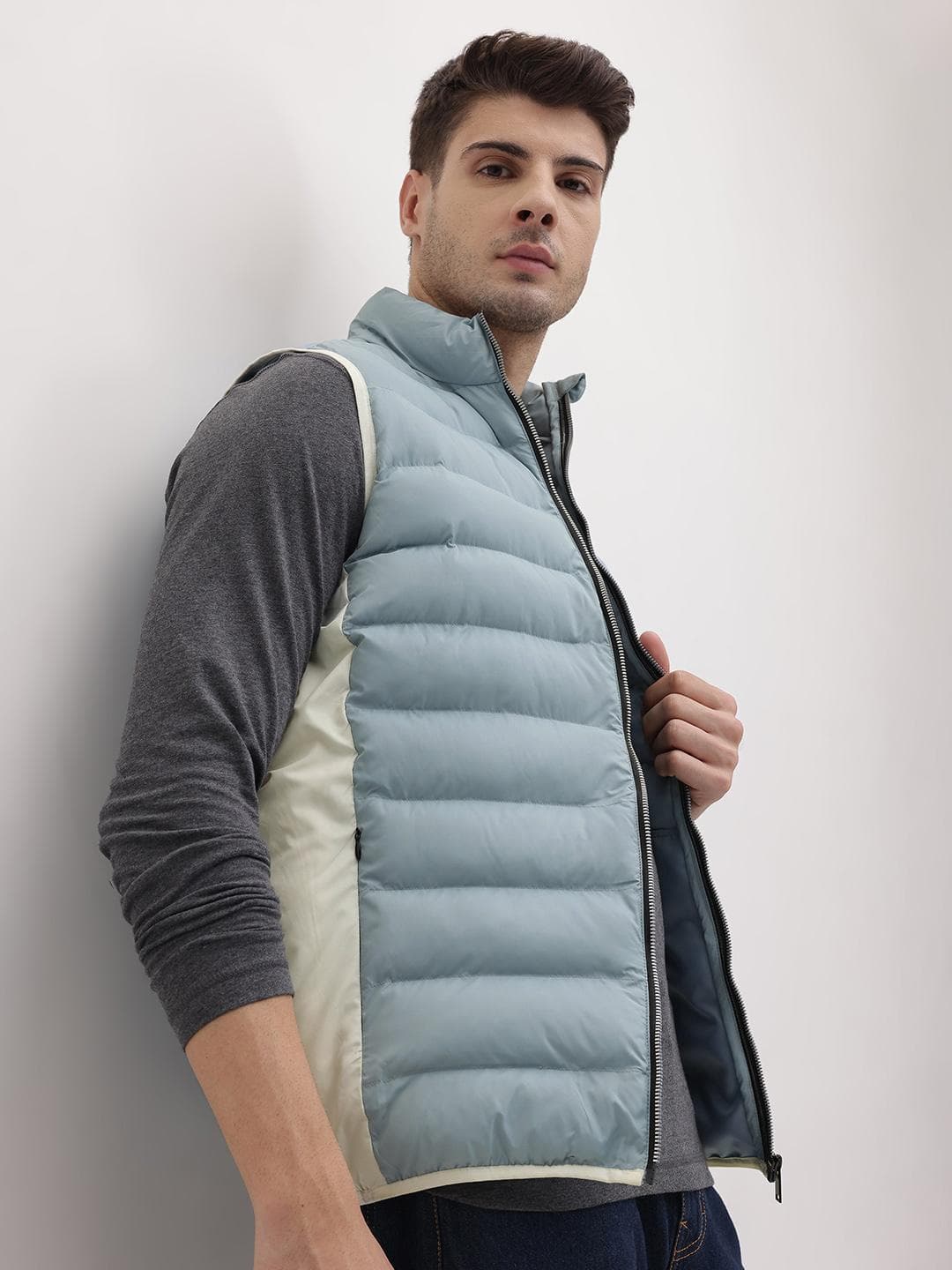 The Roadster Life Co. Mock Collar Padded Gilet Jacket