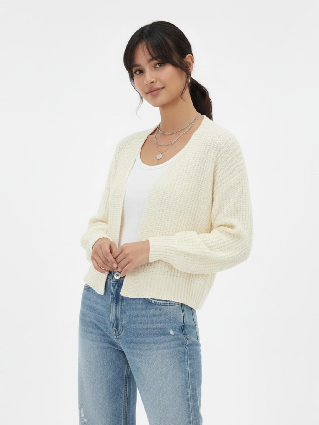 glitchez Front Open Sweater