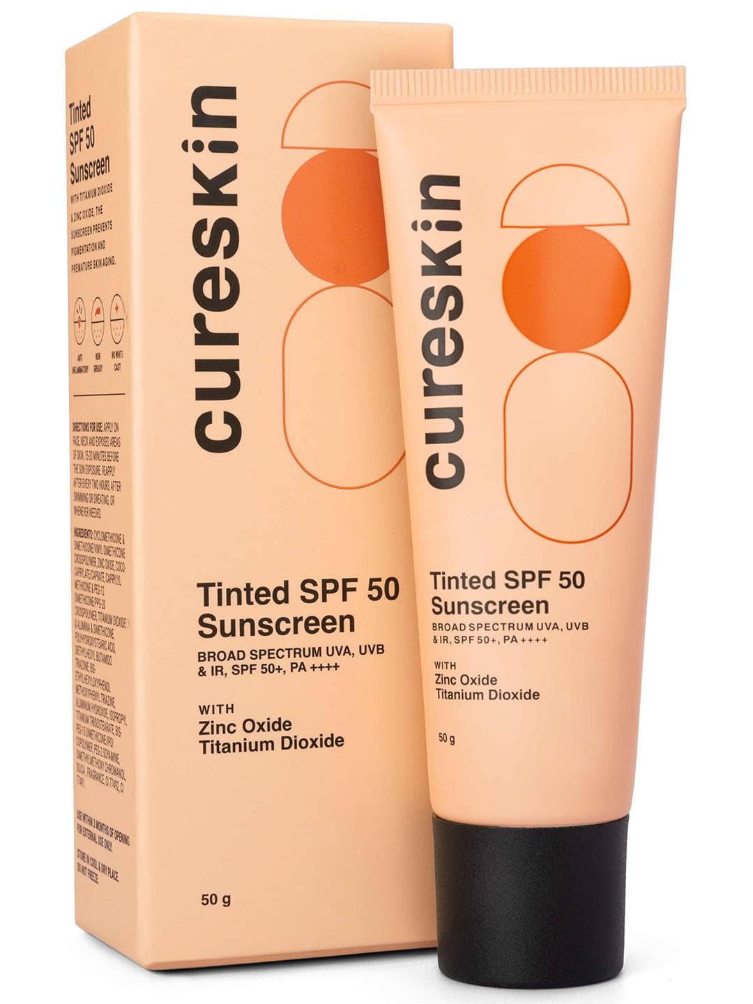 Cureskin Tinted SPF 50 Sunscreen With Zinc Oxide Titanium Dioxide - 50 g
