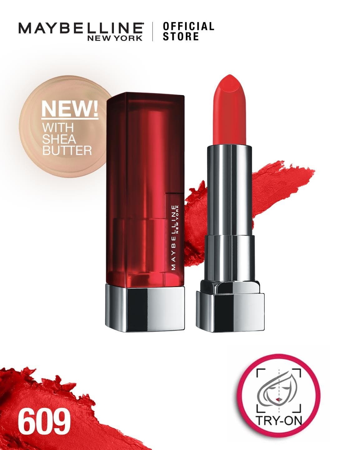 Buy Maybelline New York Color Sensational Creamy Matte Hydrating Lipstick Dynamite Red 609 - - Personal Care for Women