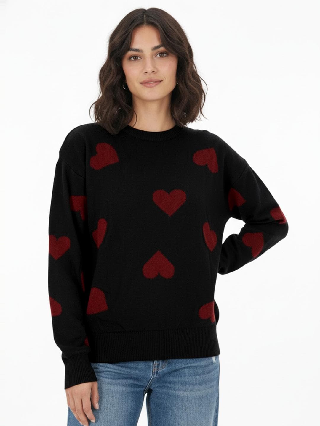 glitchez Conversational Self Design Round Neck Pullover