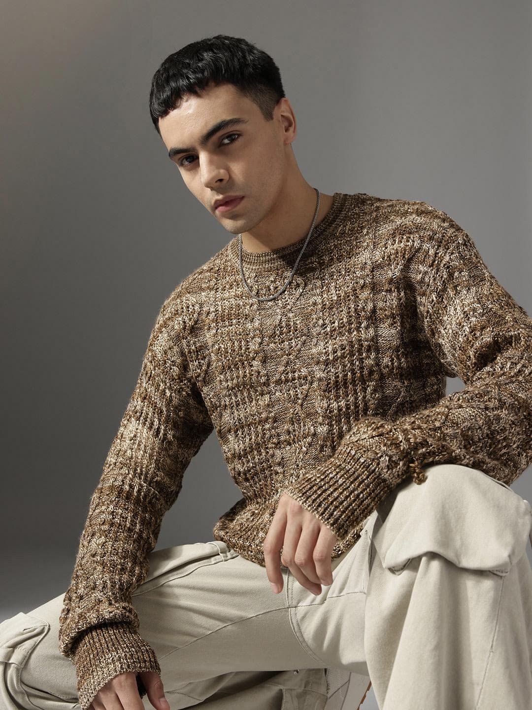 FCUK Cable Knit Pullover Sweaters