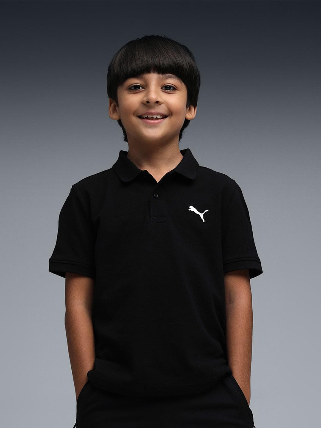 Puma Ess Youth Brand Logo Printed Pure Cotton Polo Collar T-Shirt