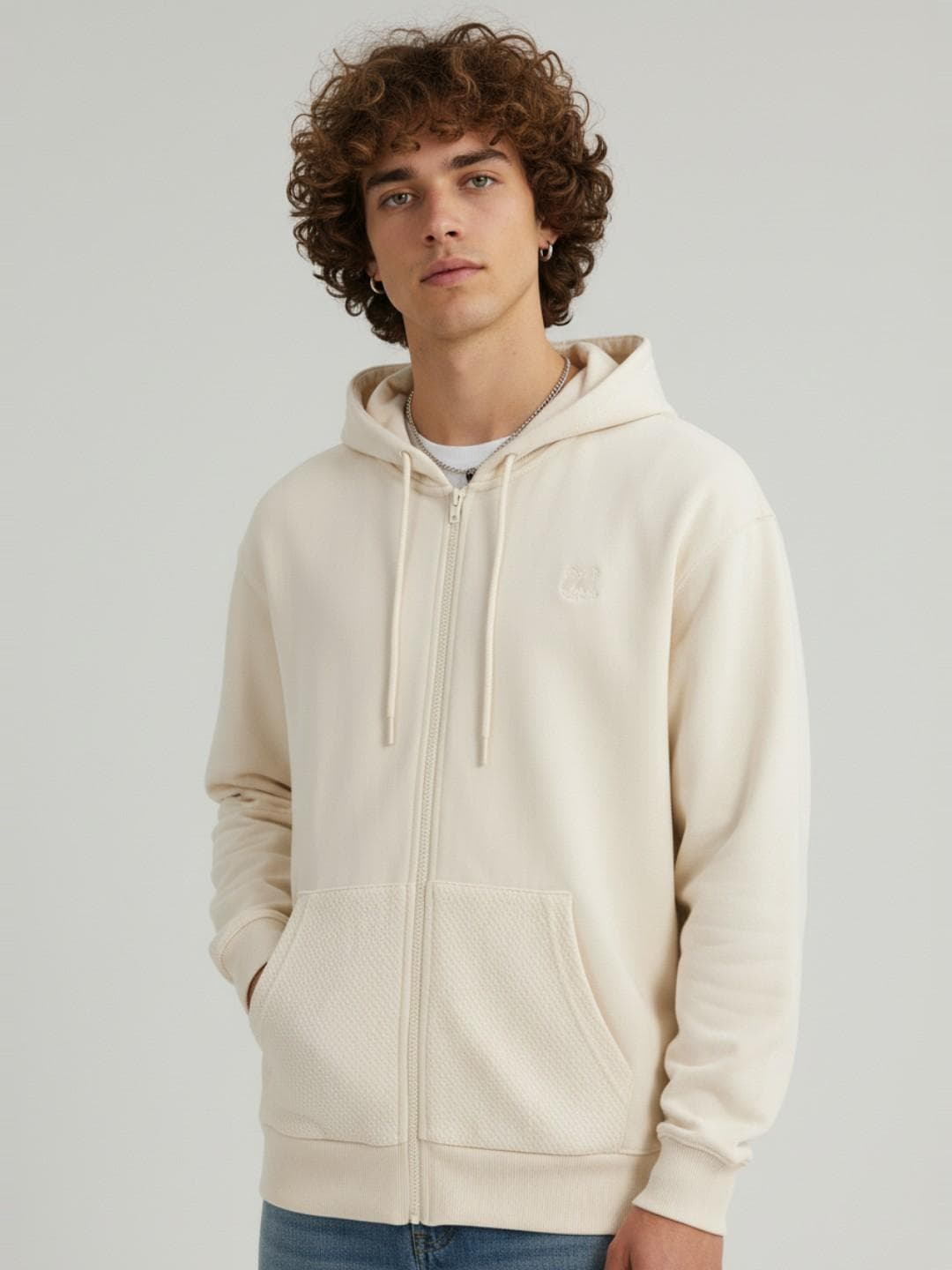 glitchez Textured Hooded Sweatshirt