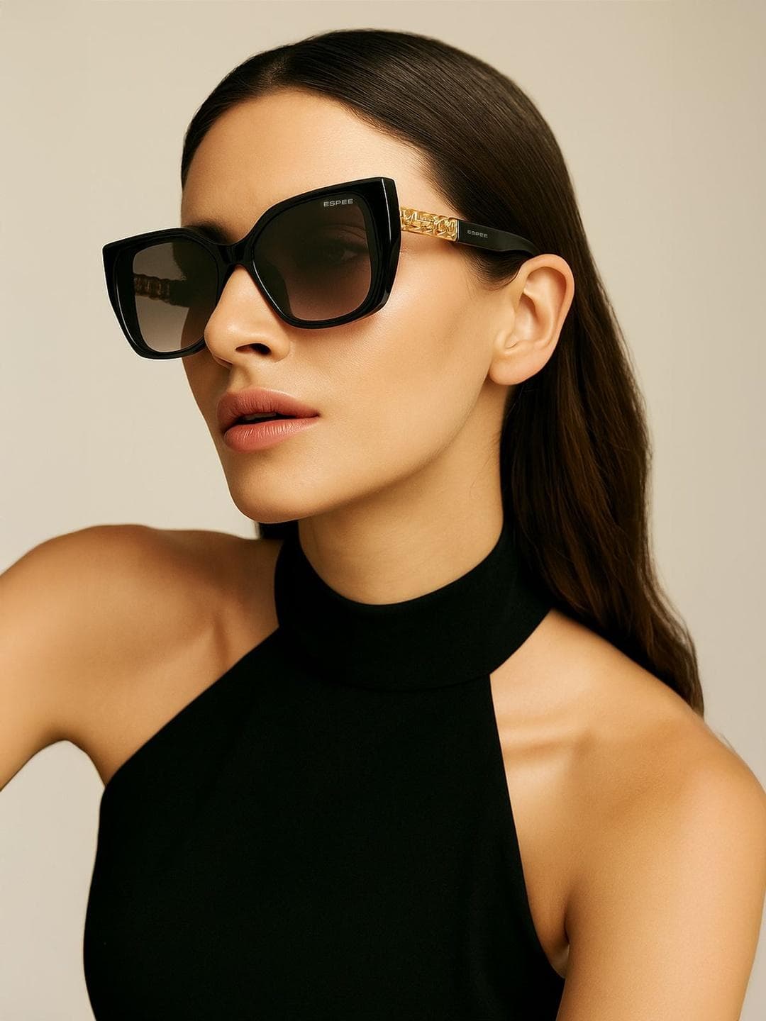 Buy Espee Women Black Butterfly Sunglasses With Grey UV Protected Lens ESS1017C1SG - - Accessories for Women