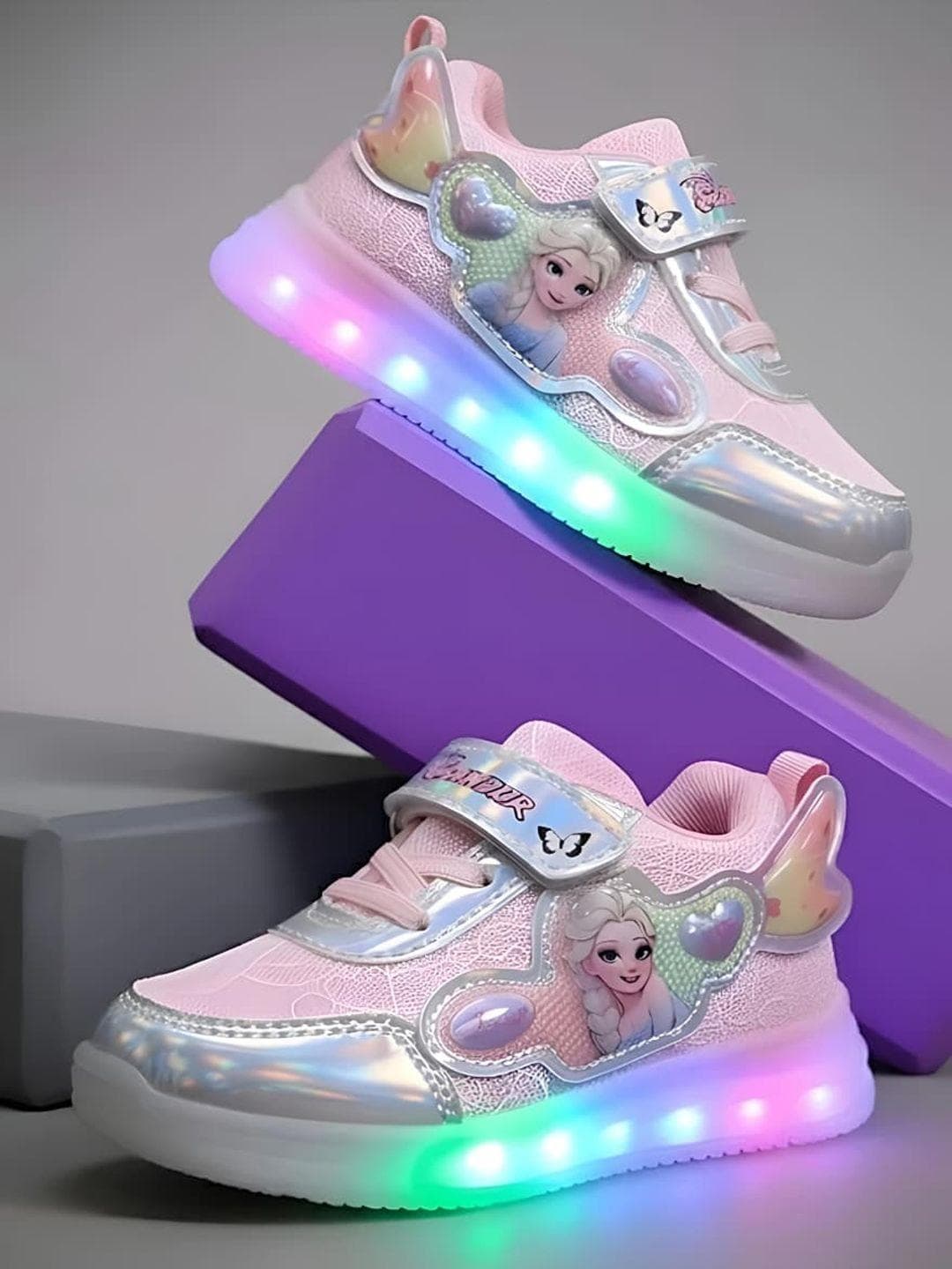 Crazyly Girls Frozen Printed Sneakers