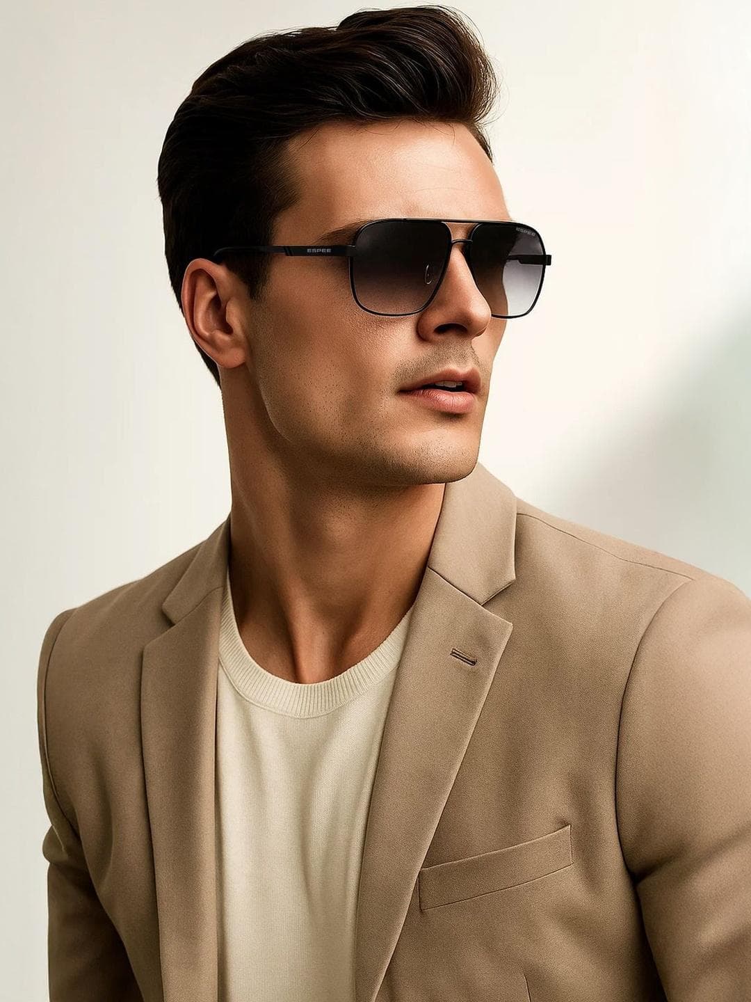 Espee Men Grey Lens & Black Square Sunglasses with UV Protected Lens