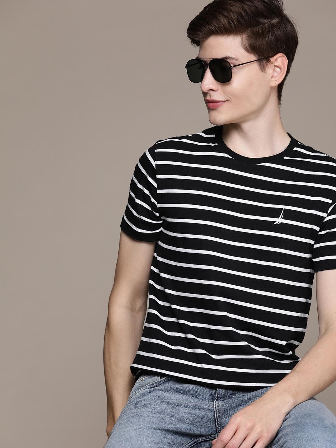 Nautica Striped Pure Cotton T-shirt