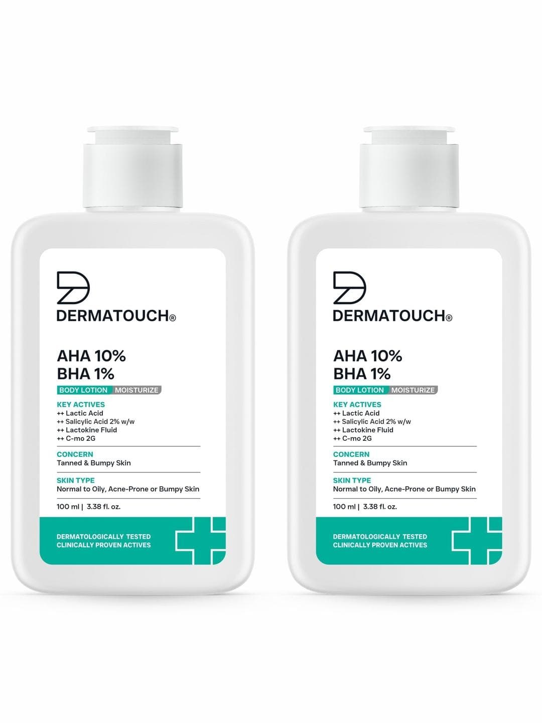 Buy Dermatouch Set Of 2 AHA 10% BHA 1% Body Lotion For Skin Moisturising 100 Ml Each - - Personal Care for Unisex