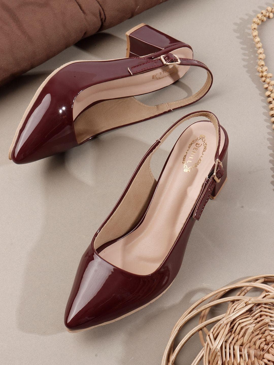 Denill Pointed Toe Block Mules