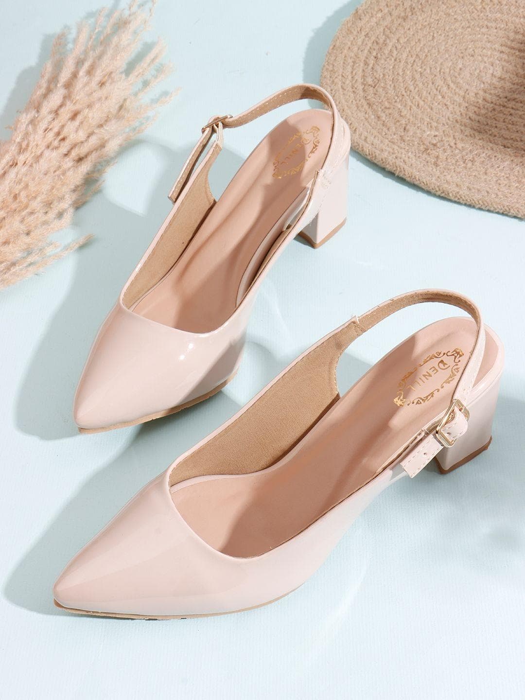 Denill Women Pointed Toe Regular Block Heel Sandals