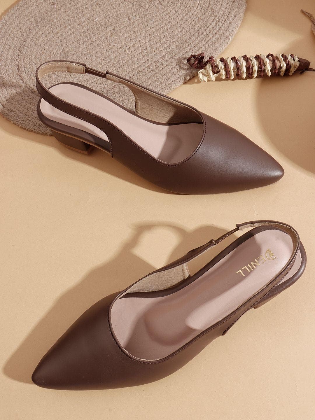 Denill Women Solid Pointed Toe Leather Sandals