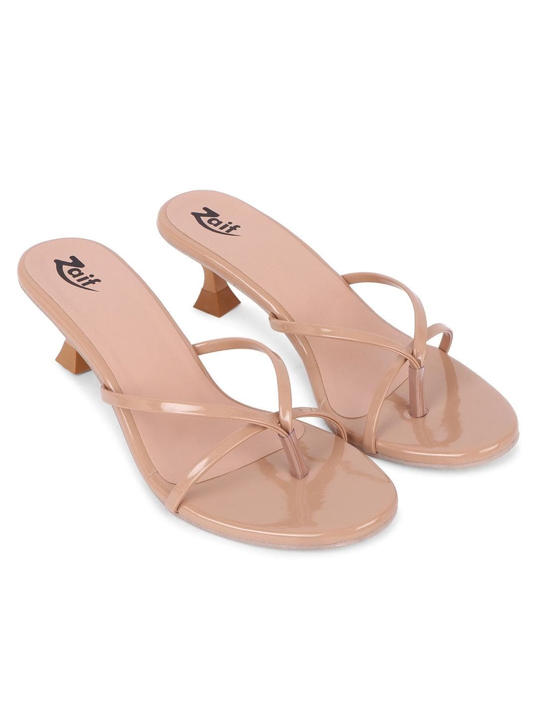 ZAIF Women Solid Synthetic Leather Kitten Pumps with Bows