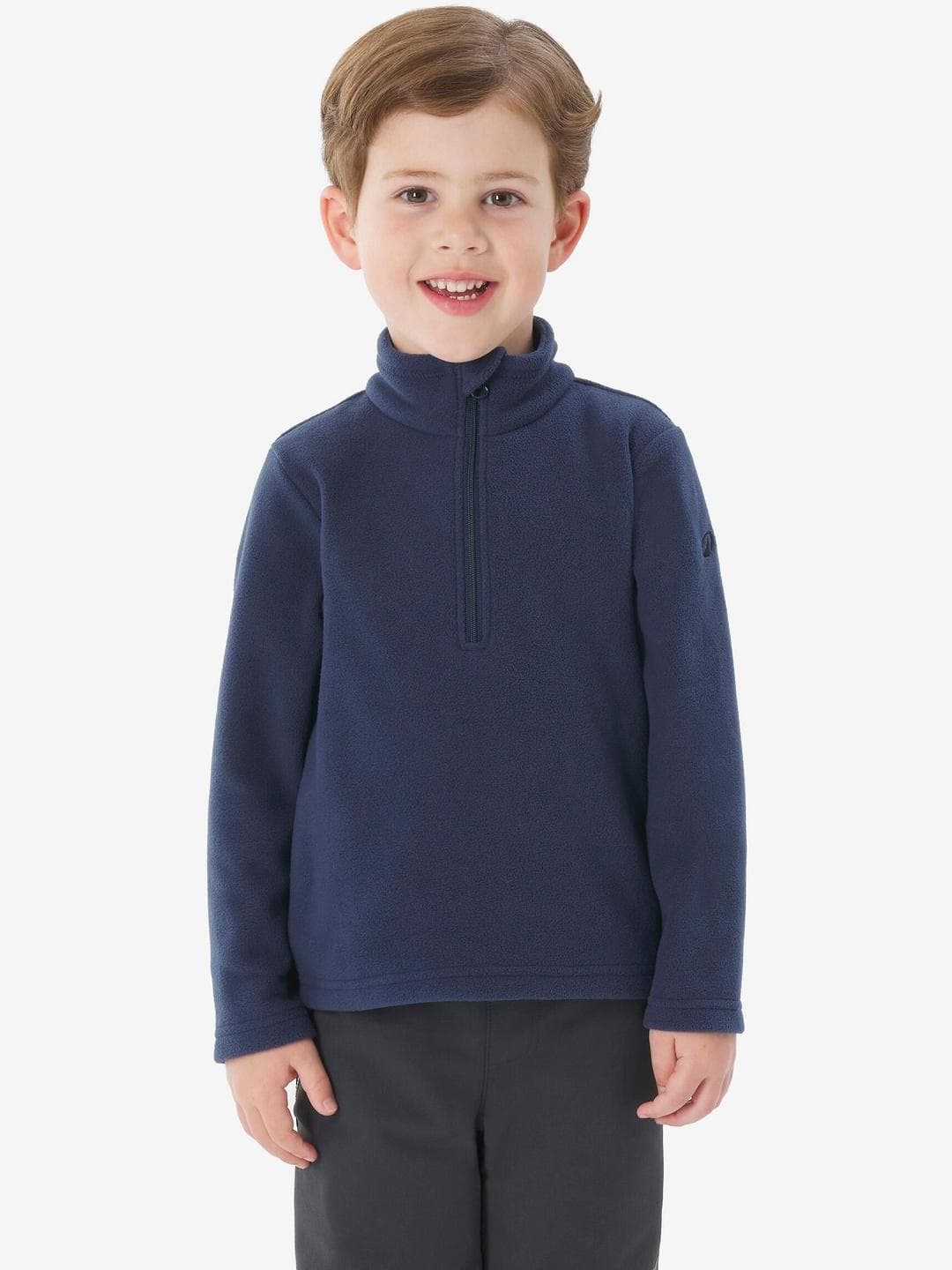 Decathlon QUECHUA - Boys Mock Collar Solid Sporty Jacket