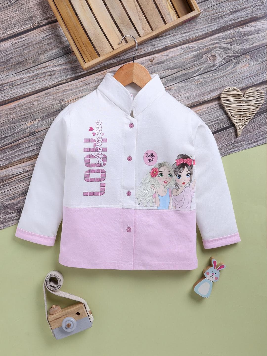Toonyport Girls Colourblocked Casual Shirt