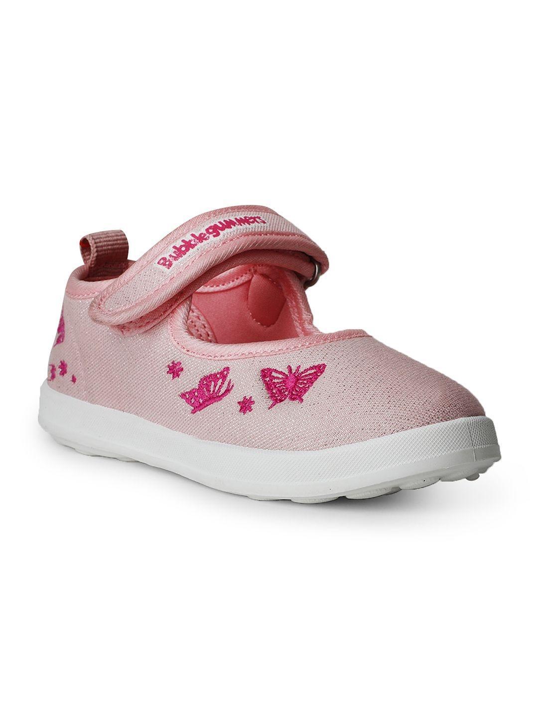 Buy Bubblegummers Girls Butterfly Embroidered Round Toe Velcro Ballerinas - - Footwear for Girls