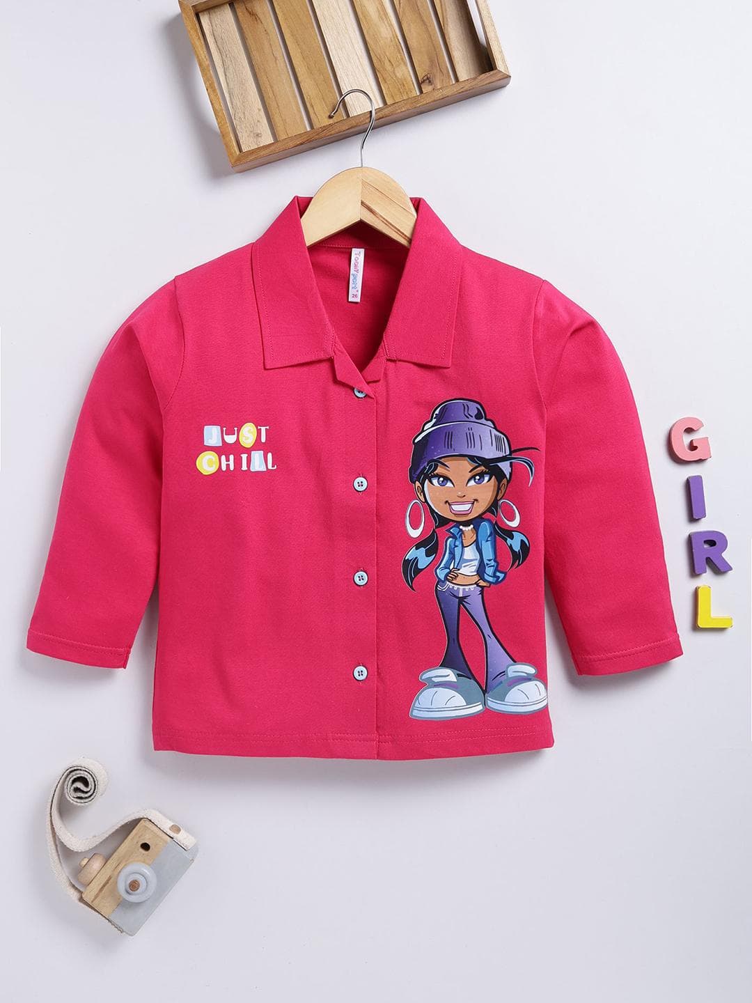 Toonyport Girls Printed Casual Shirt