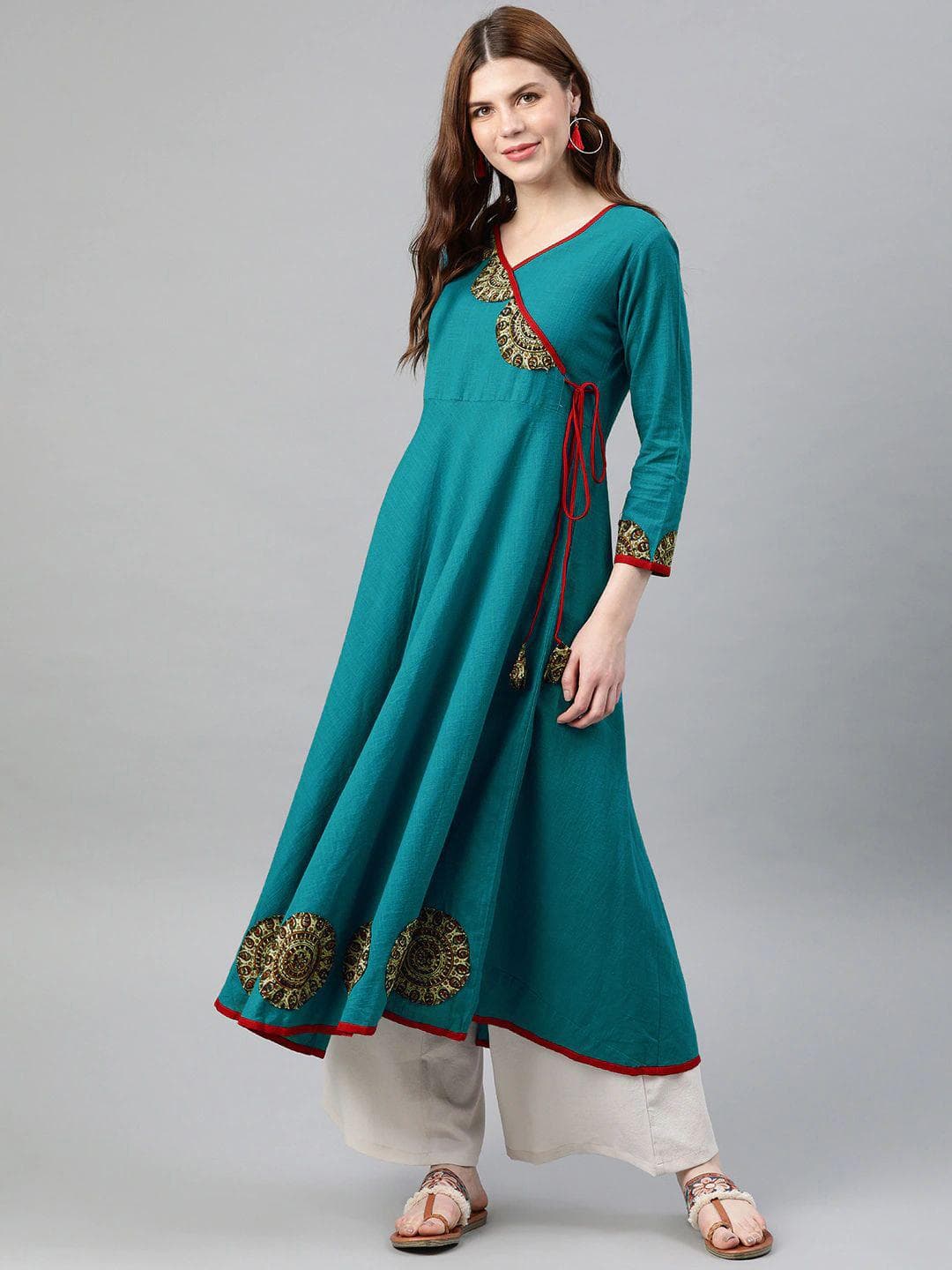 KALINI Women Patchwork Anarkali Kurta