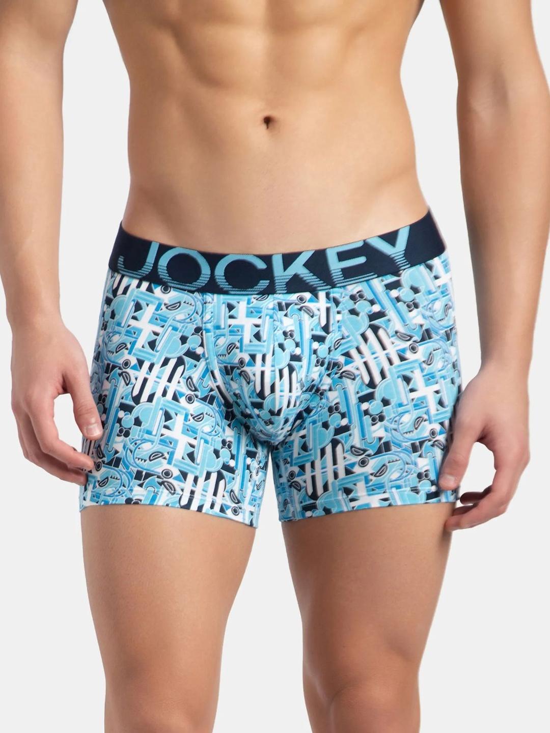 Buy Jockey Printed Super Combed Cotton Elastane Stretch Trunk With Ultrasoft Waistband FP23 - - Apparel for Men