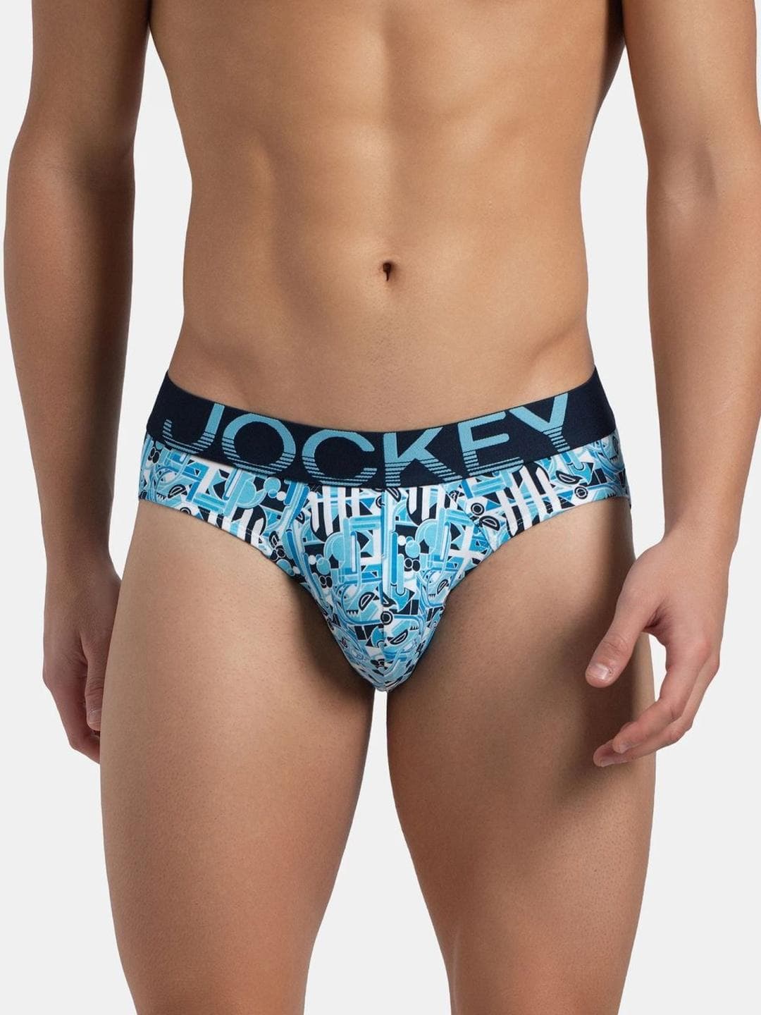 Jockey Super Combed Cotton Stretch Printed Brief With Ultrasoft Waistband-FP22