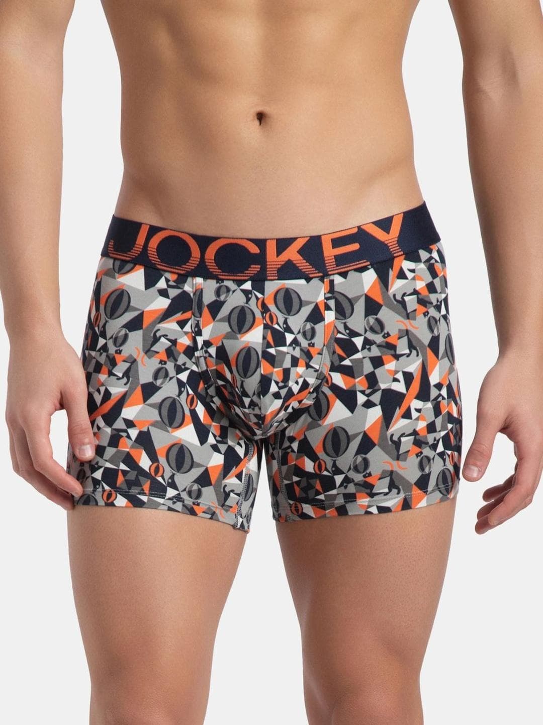 Buy Jockey Printed Super Combed Cotton Elastane Stretch Trunk With Ultrasoft Waistband FP23 - - Apparel for Men
