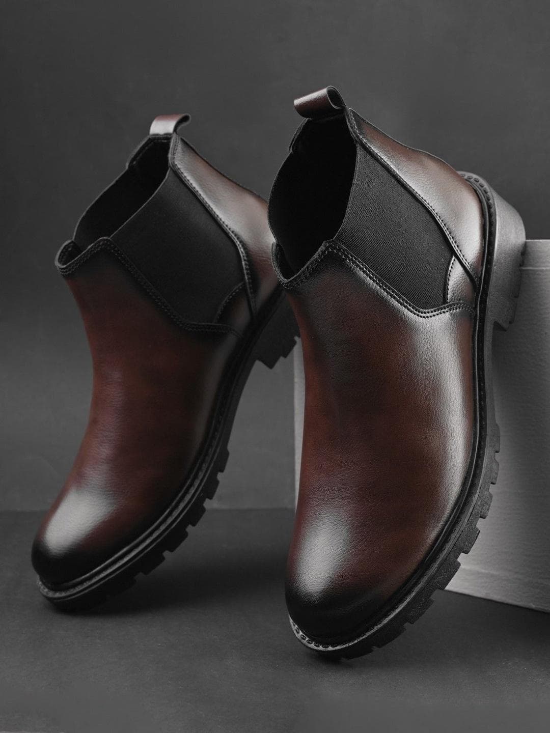 Buy The Roadster Lifestyle Co Men Round Toe High Top Slip On Chelsea Boots - - Footwear for Men
