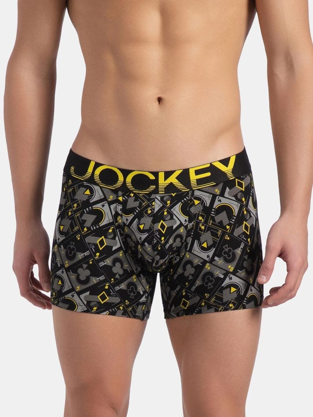 Buy Jockey Printed Super Combed Cotton Elastane Stretch Trunk With Ultrasoft Waistband FP23 - - Apparel for Men