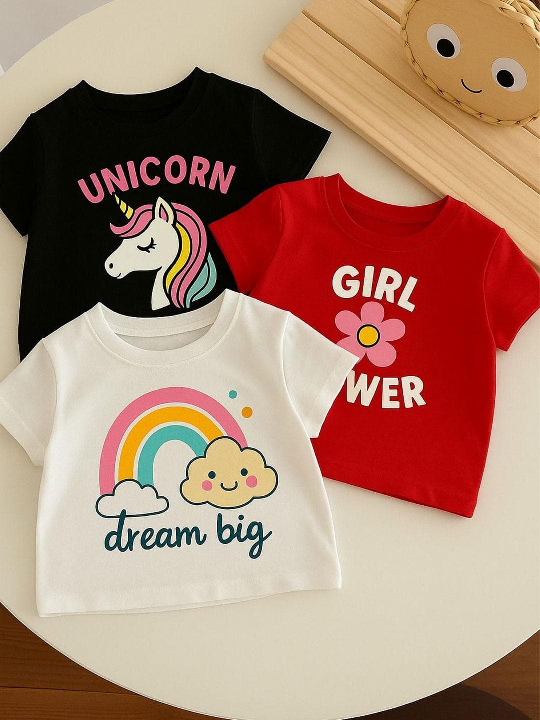 DAMN GUD DG Girls Pack of 3 Printed T-shirts