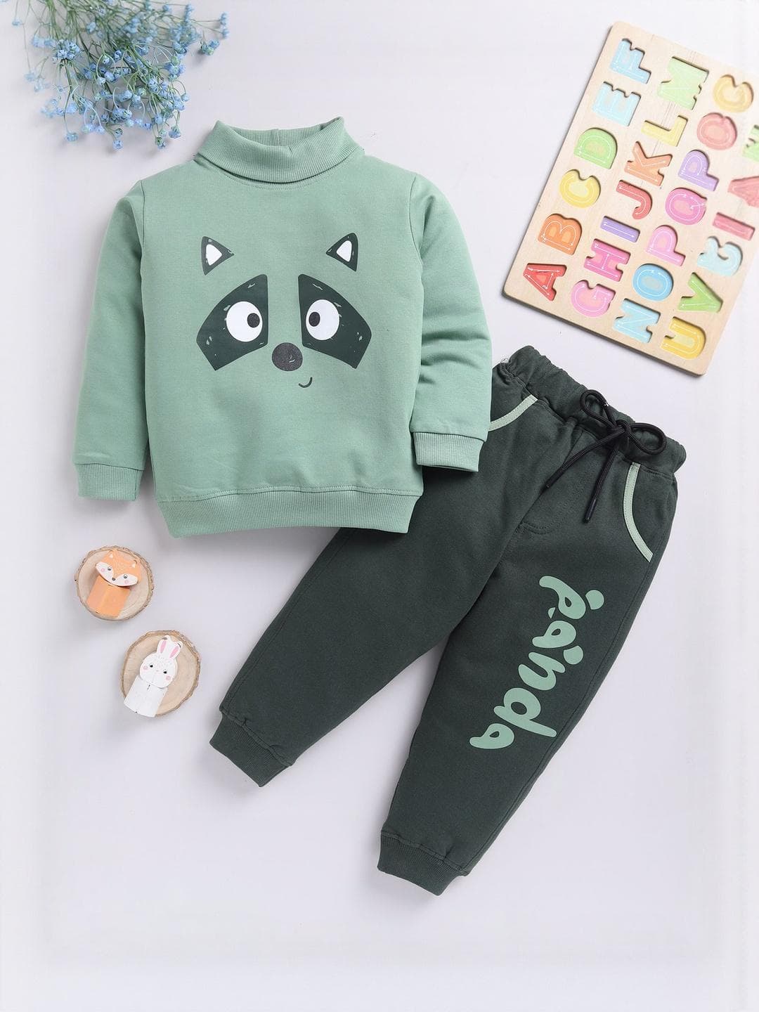 Toonyport Boys Printed Round Neck T-shirt With Trousers Clothing Set