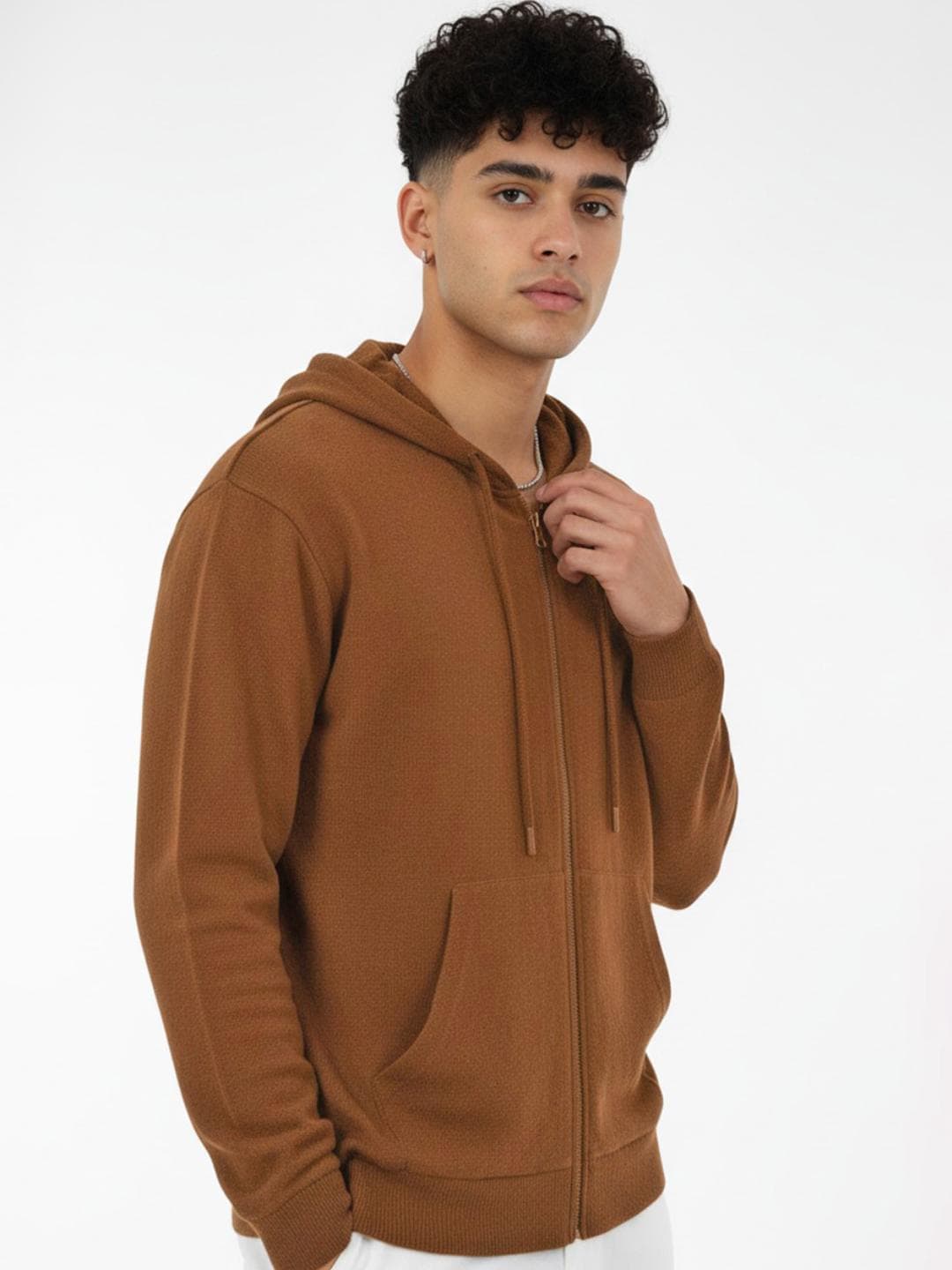 glitchez Typography Embroidered Hooded Sweatshirt