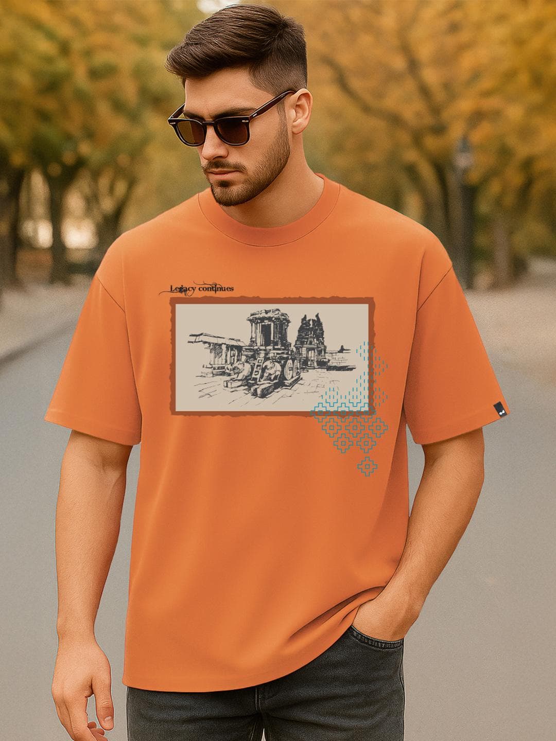 Bewakoof Graphic Printed Drop-Shoulder Sleeves Pure Cotton Oversized T-shirt