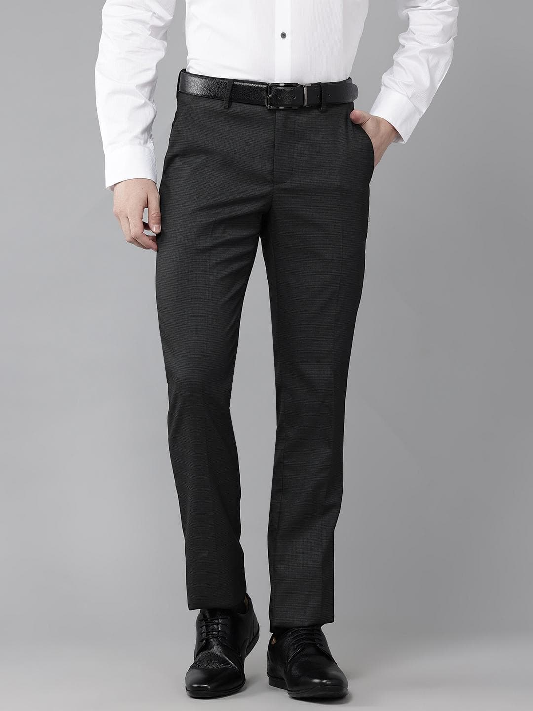 Arrow Men Checked Slim Fit Trousers
