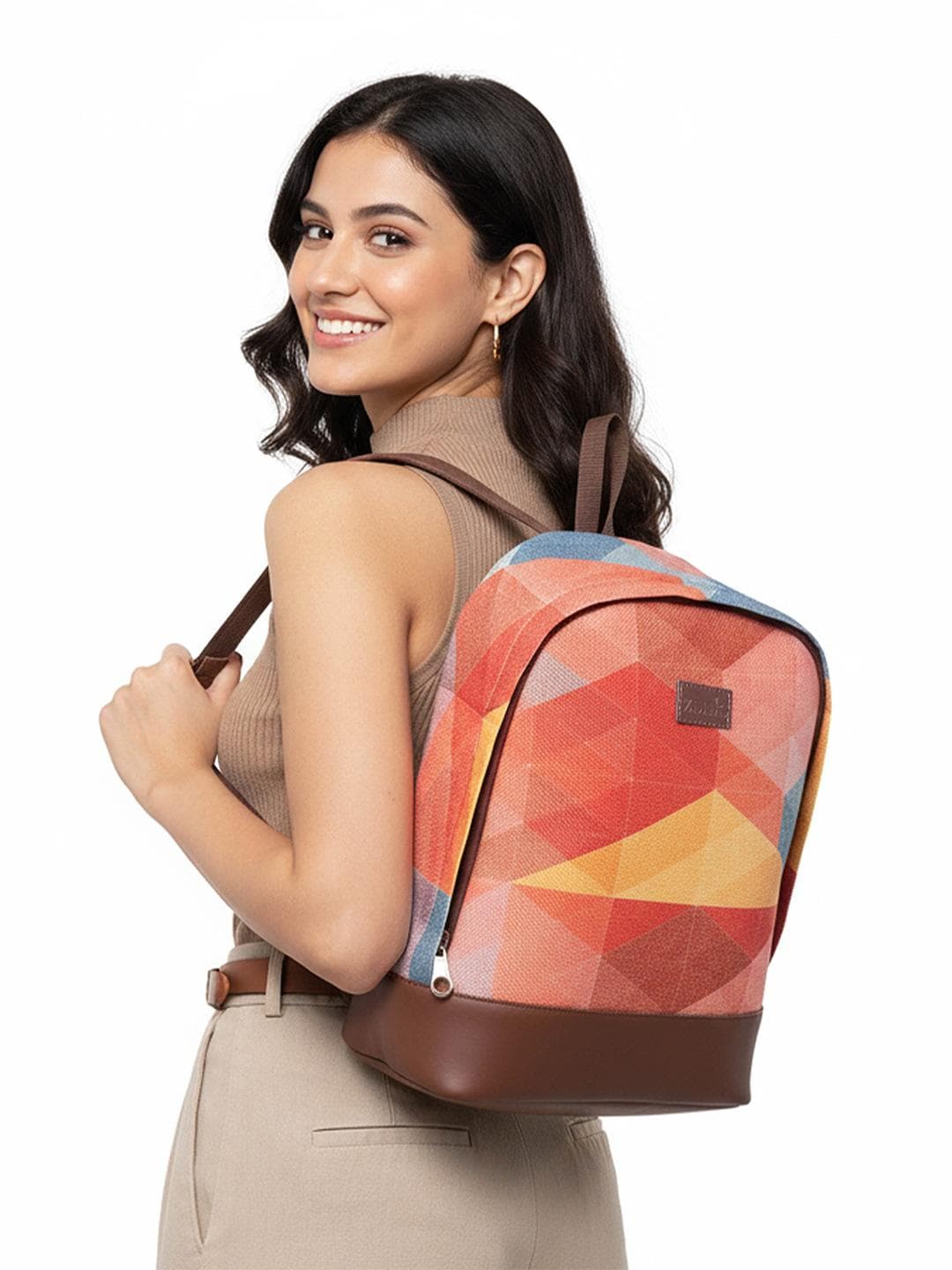 ZOUK Geometric Printed Backpack