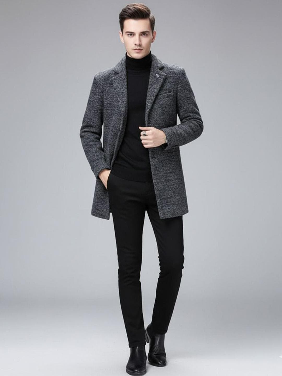 INVICTUS Men Solid Notched Lapel Collar Blazers