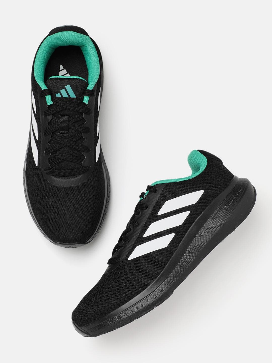 Buy ADIDAS Men Woven Design Round Toe Aero Pulse Pace Running Shoes With Striped Detail - - Footwear for Men