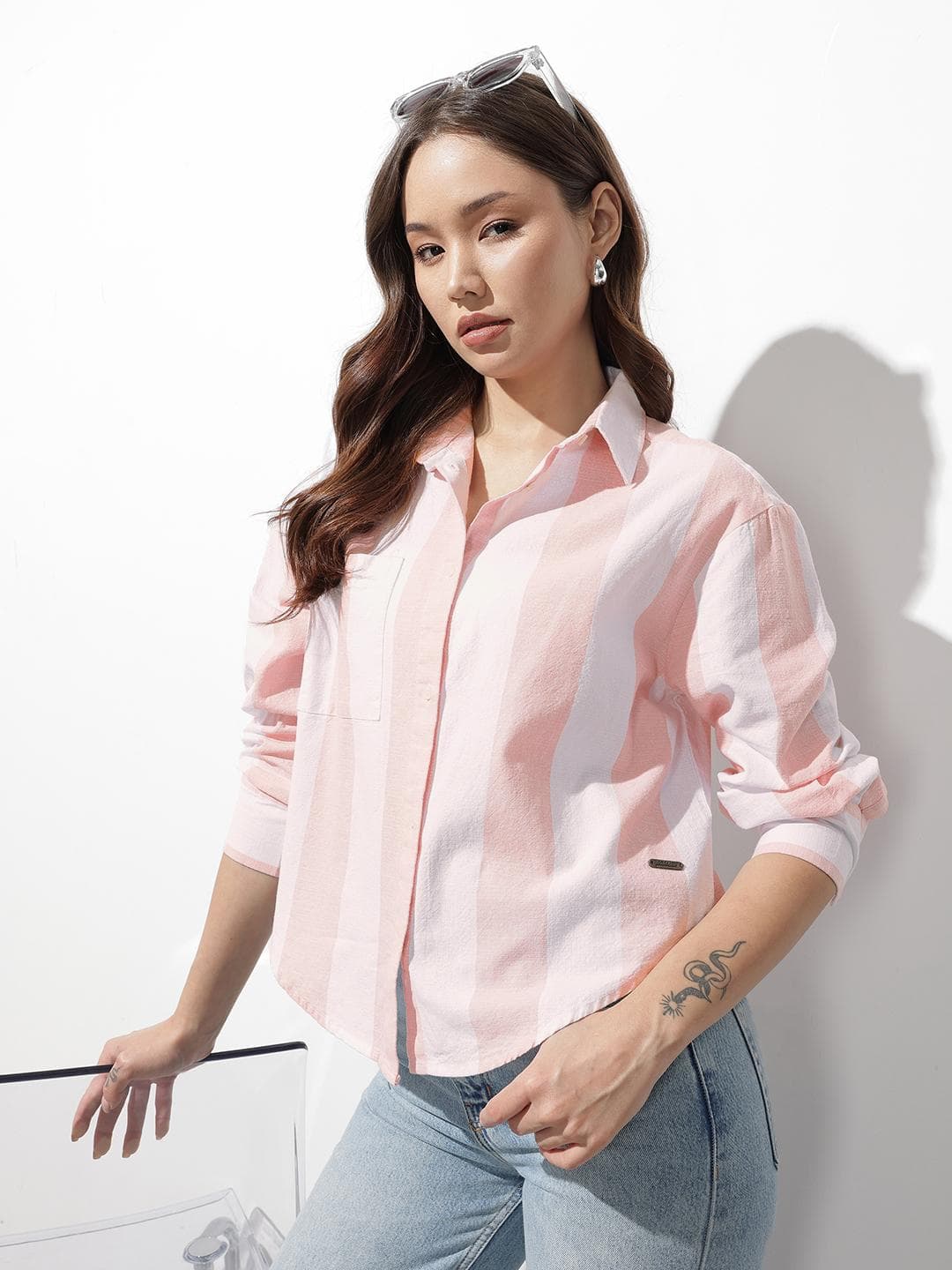 The Roadster Life Co. Pure Cotton Striped Relaxed Fit Casual Shirt