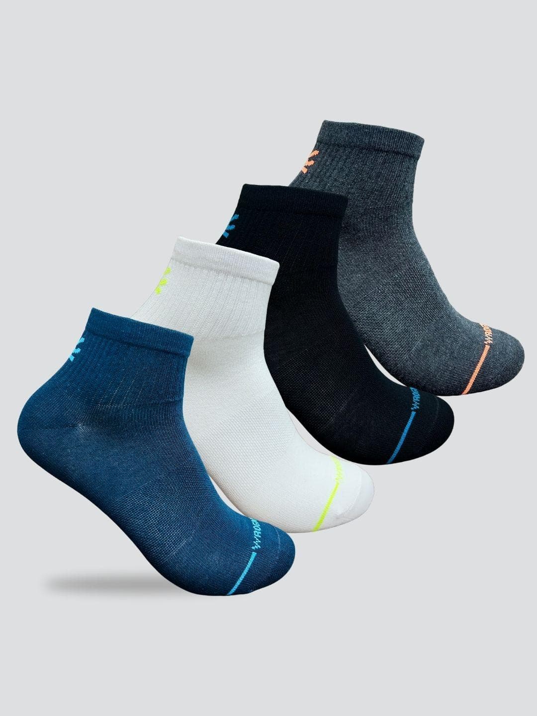 Buy WROGN Unisex Pack Of 4 Patterned Ankle Length Cotton Socks - - Accessories for Unisex