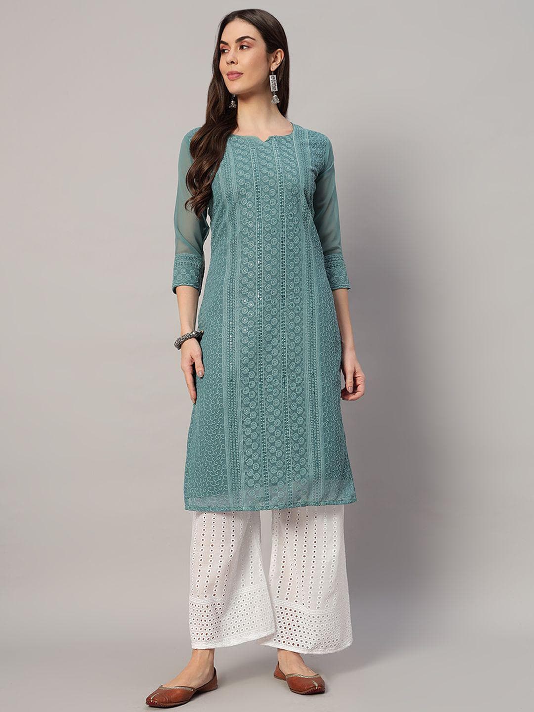 Felopie Women Embroidered Chikankari Kurta