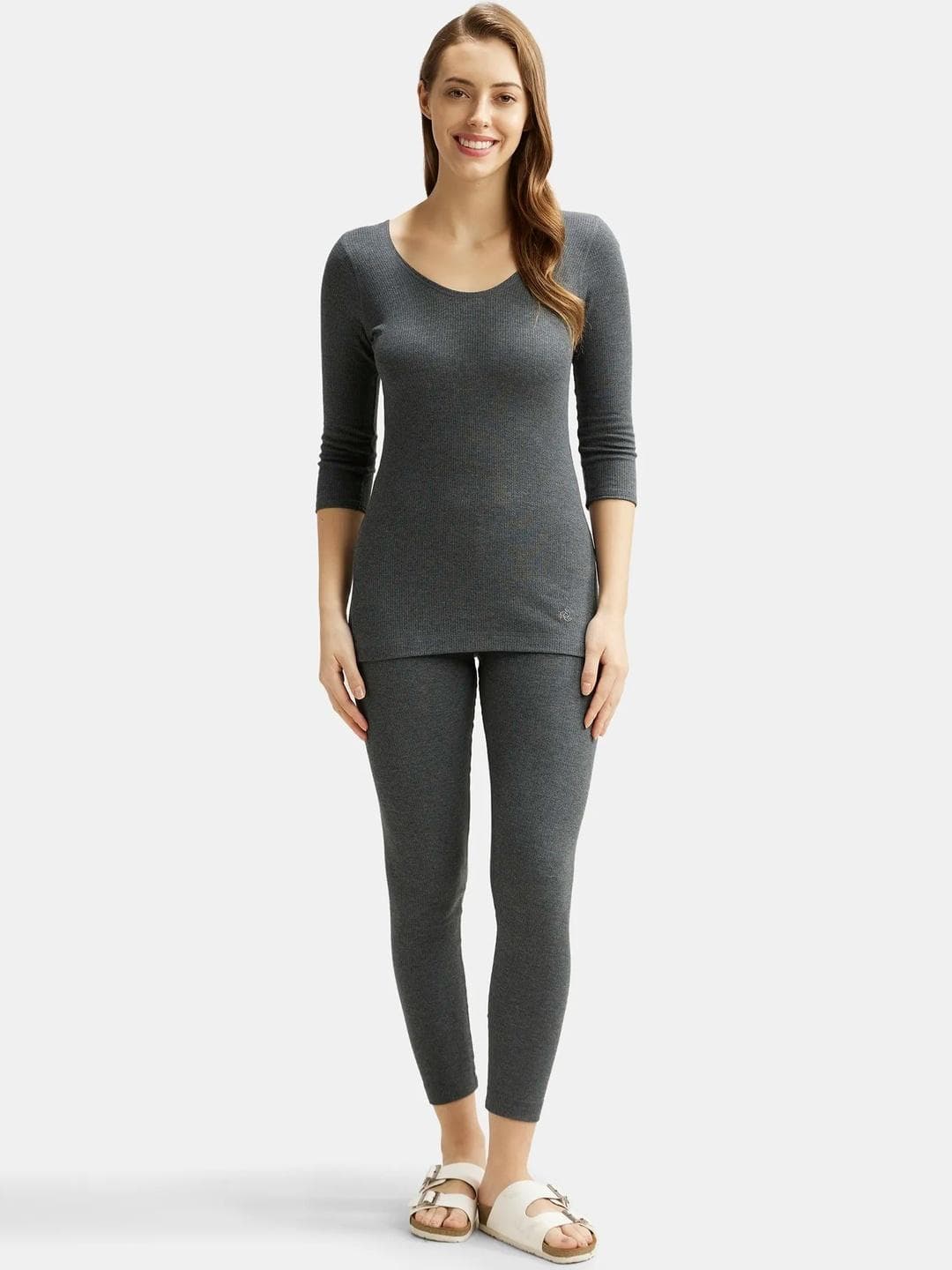Buy Jockey Super Combed Cotton Three Quarter Sleeve StayWarm Thermal Set 2549 - - Apparel for Women