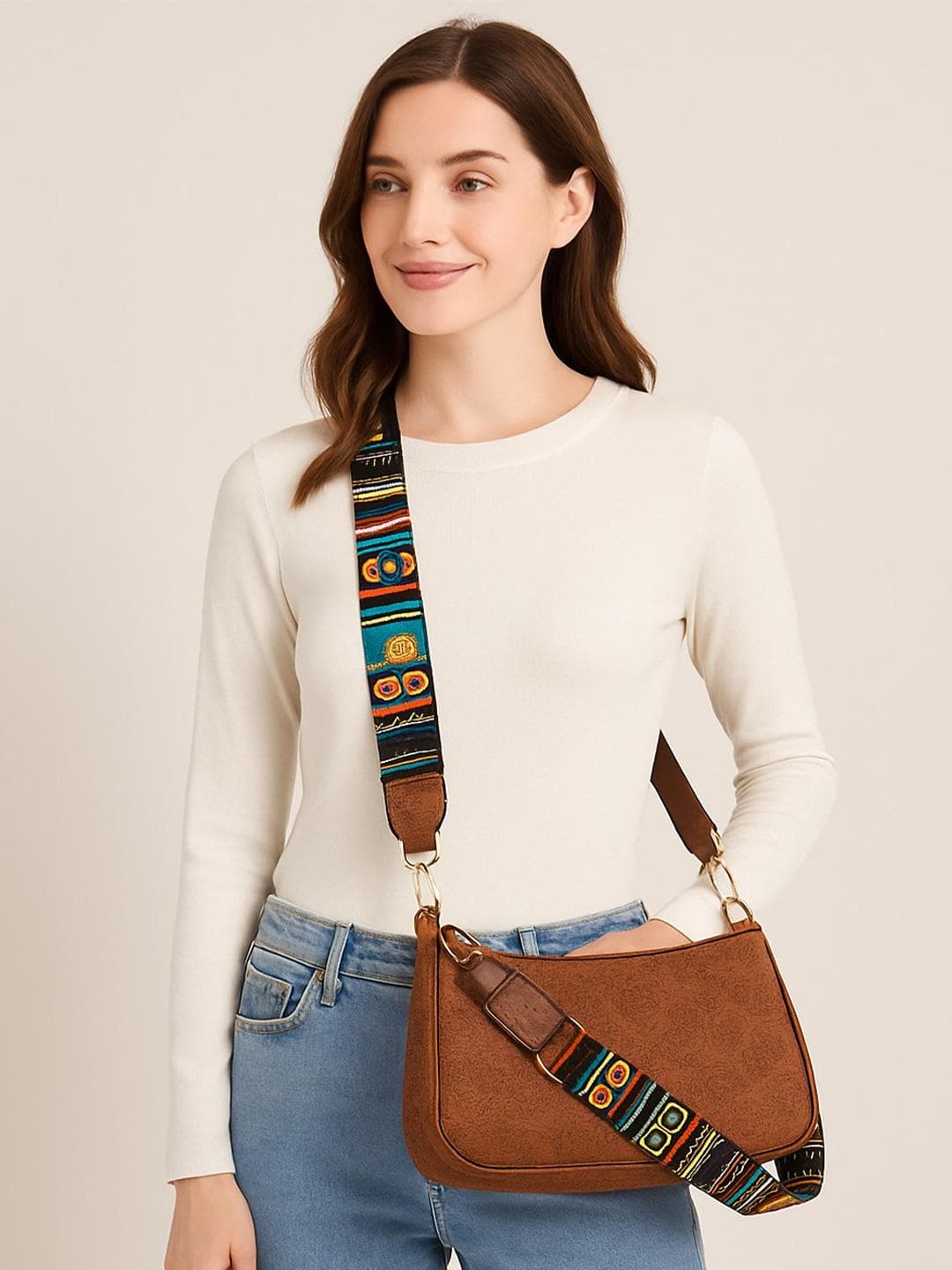 DressBerry Textured Structured Sling Bag