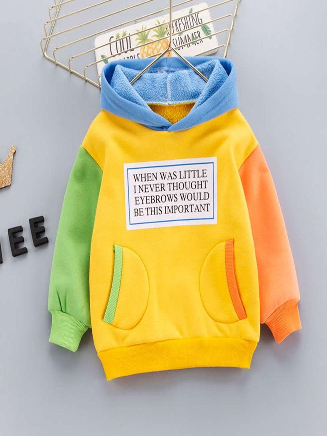 Finders Kids Colourblocked Hooded Long Sleeves Oversized Sweatshirt