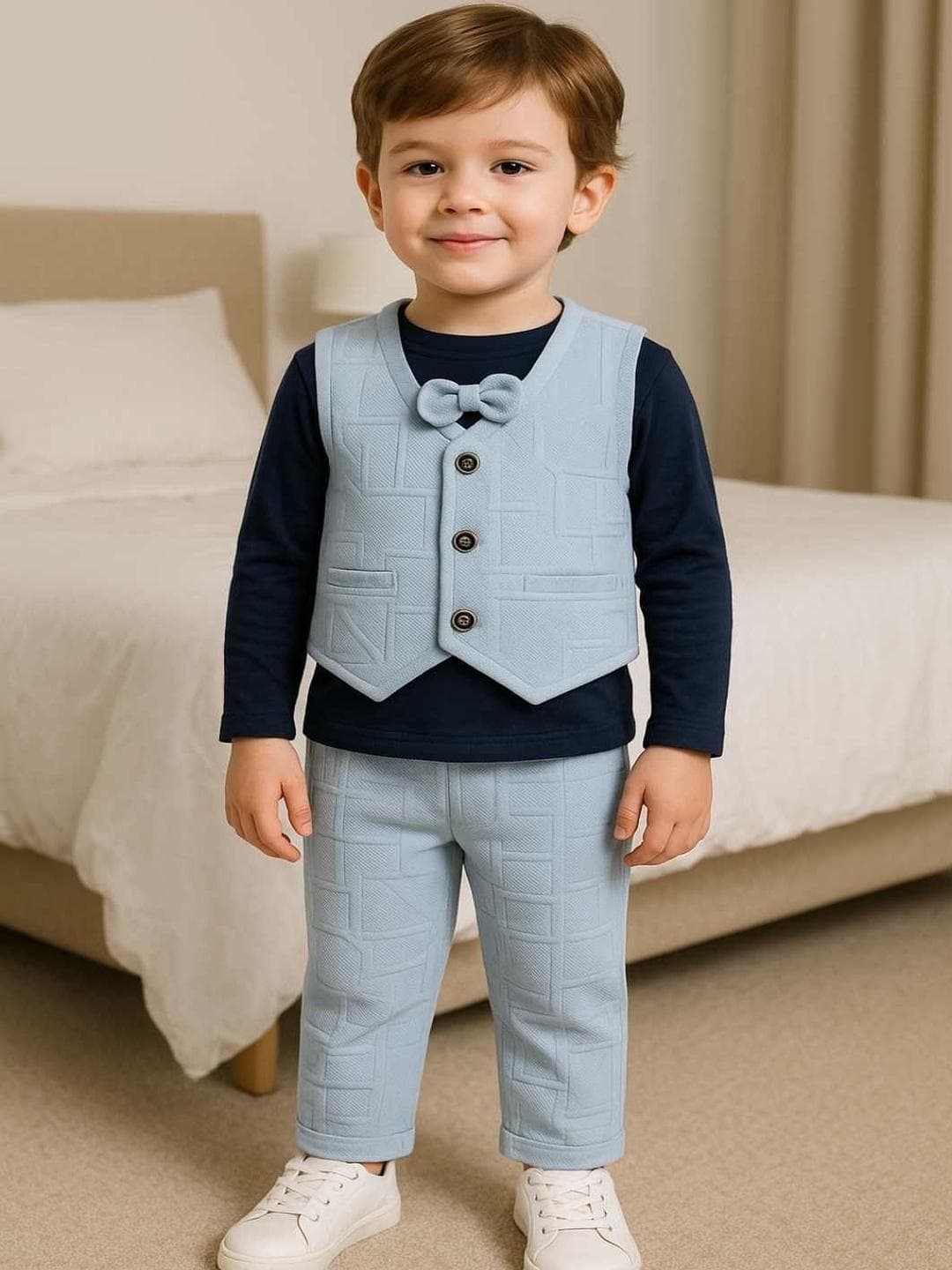 RAMIAAZ Boys Cotton Blend T-shirt with Trousers Clothing Set