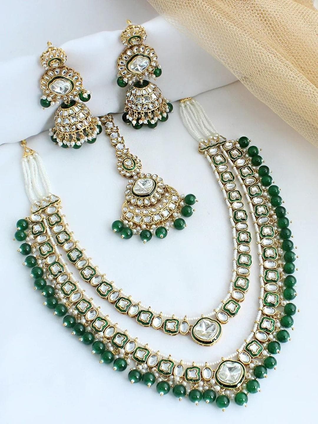 Buy SAMC Gold Plated Kundan Studded Jewellery Set - - Accessories for Women