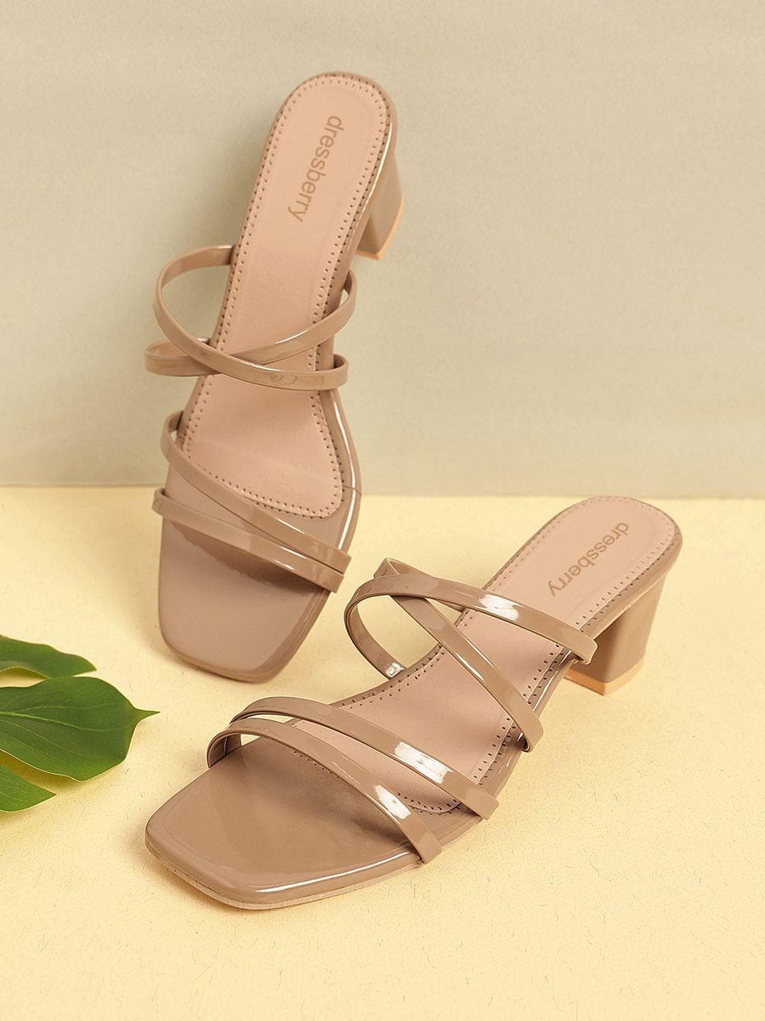DressBerry Open Toe Party Block Heels