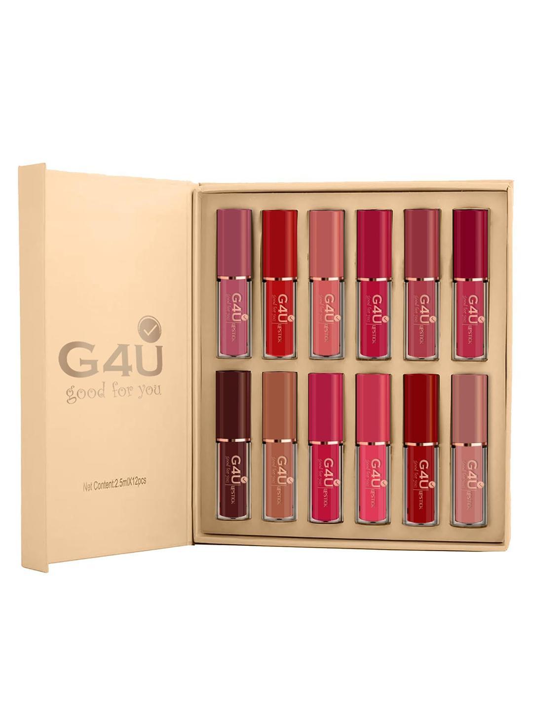 Buy G4U Set Of 12 Ultra Stay Matte Liquid Lipstick 2.5ml Each Red, Nude, Mauve, Pink - - Personal Care for Women