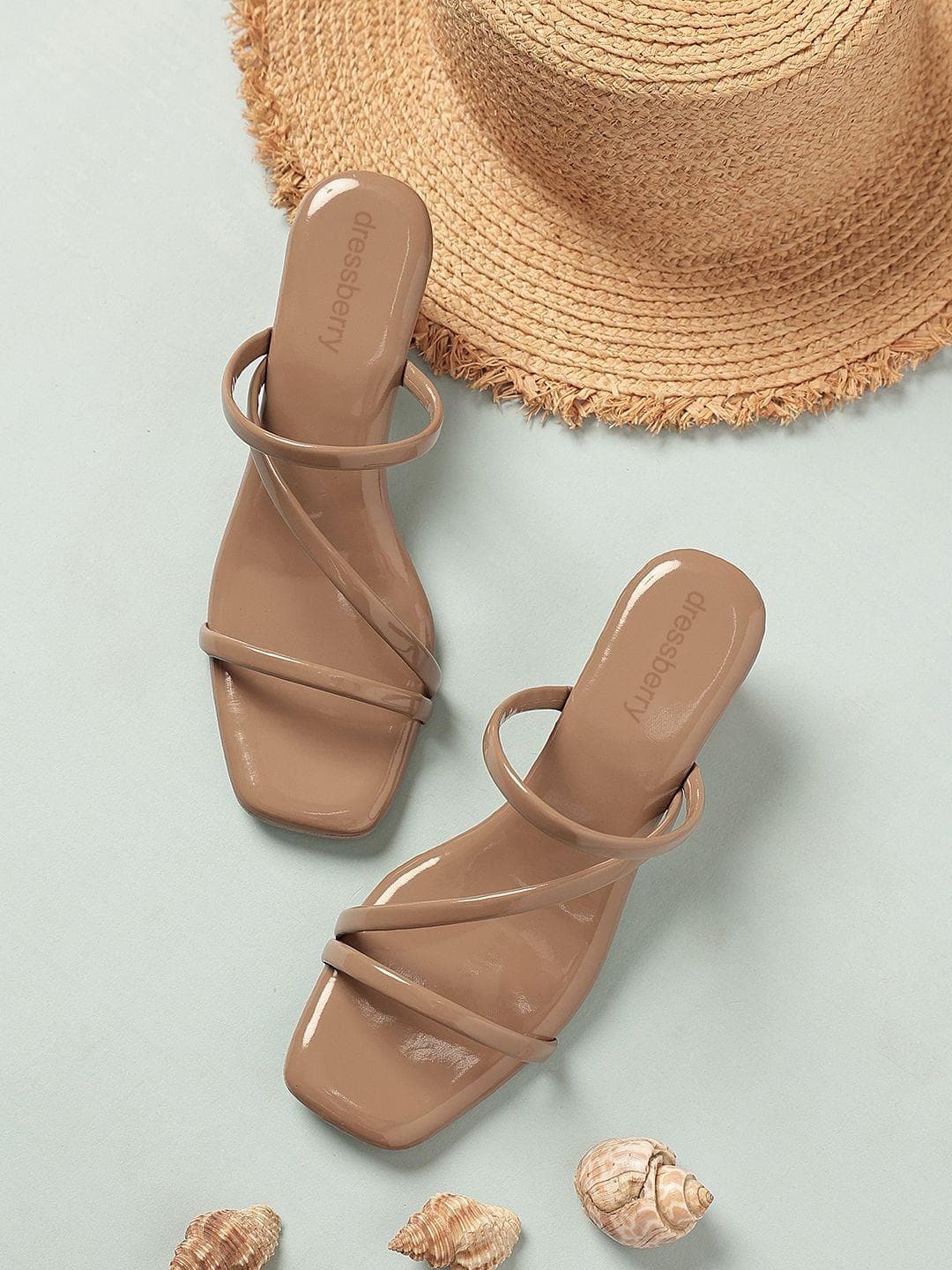 DressBerry Open-Toe Block Heels