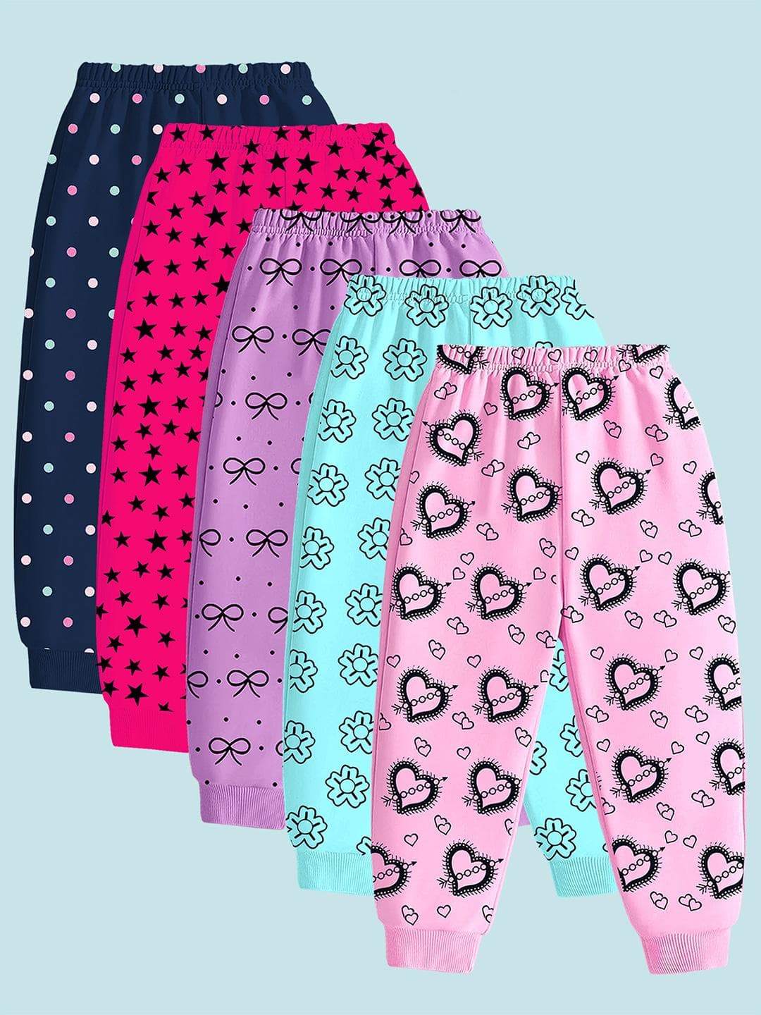 YK Girls Pack Of 5 Pyjamas