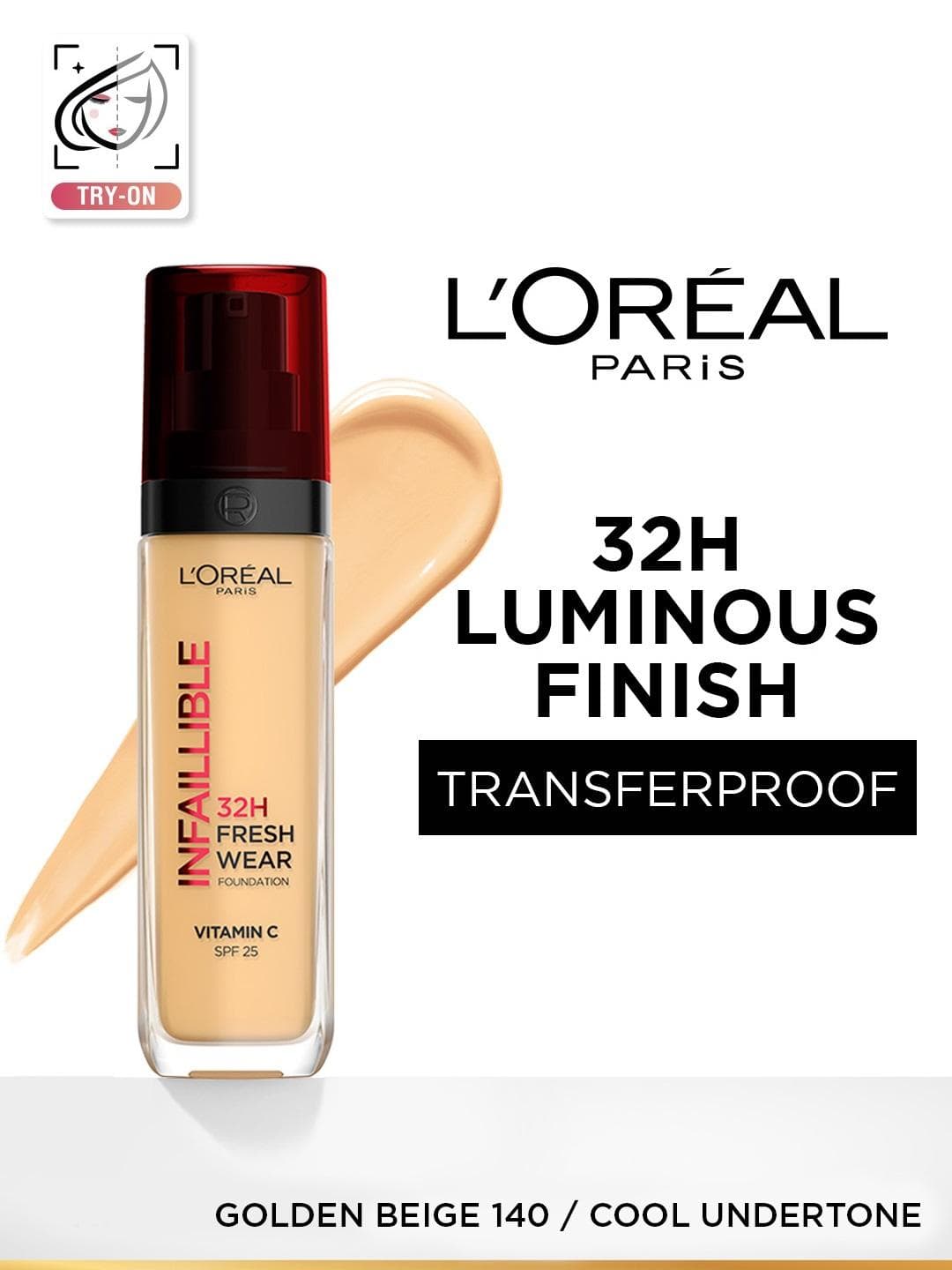 Buy LOreal Paris Infallible 32H Fresh Wear Foundation 30 Ml Golden Beige 140 - - Personal Care for Women