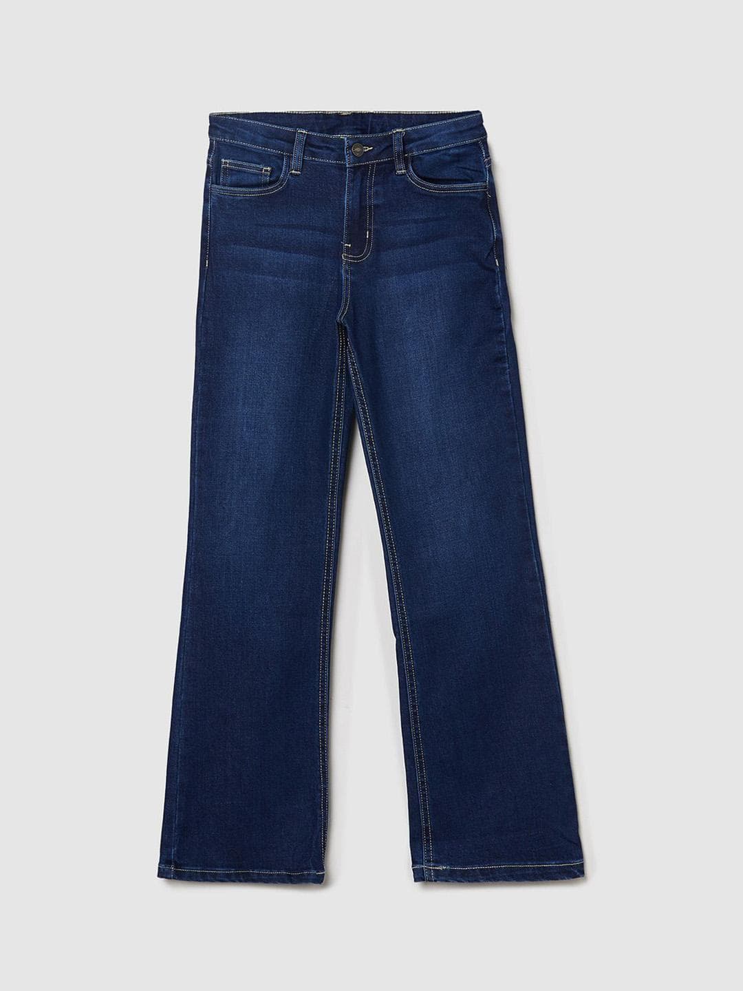 max Girls Regular Fit Mid-Rise Light Fade Jeans